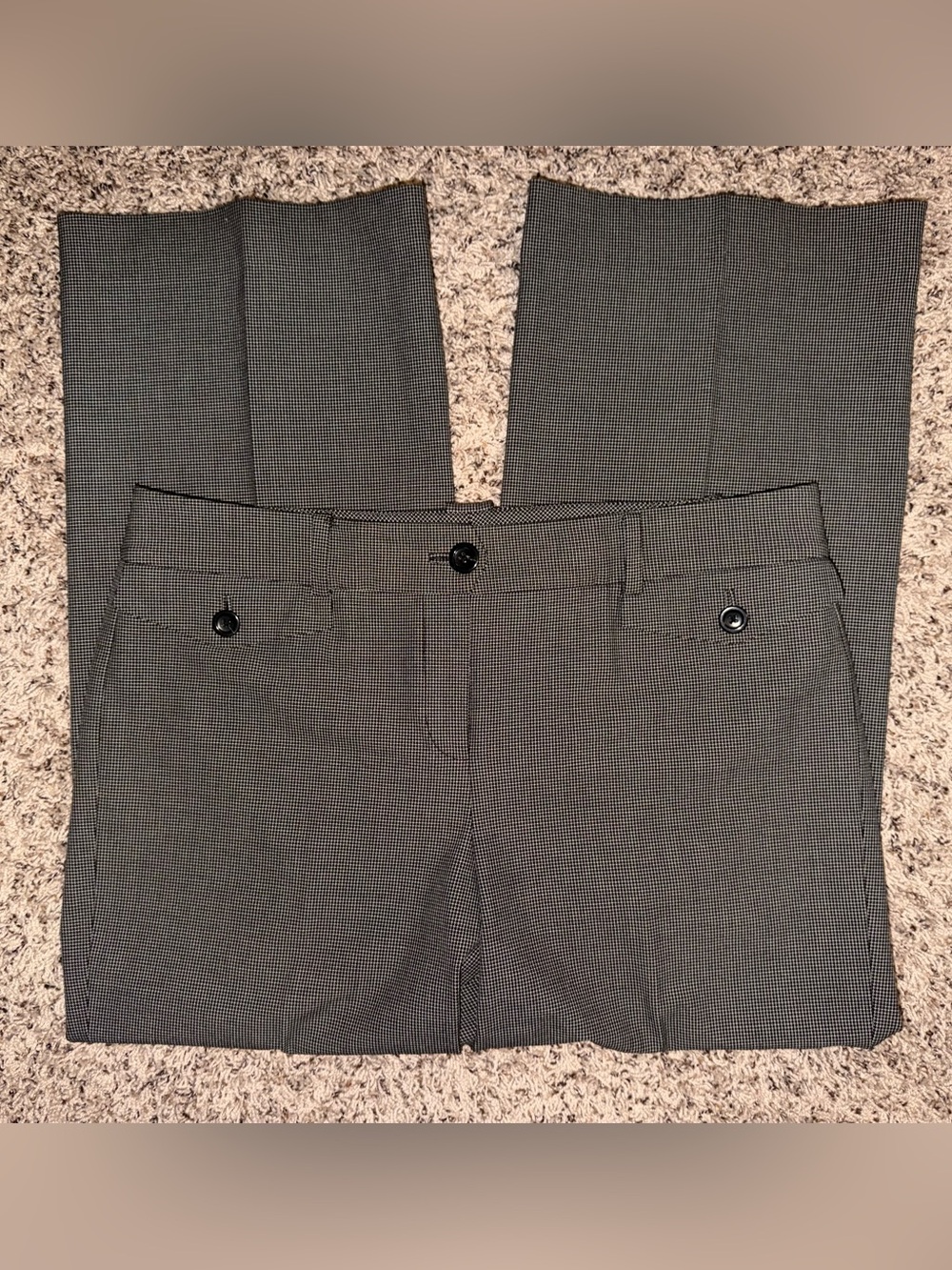 Ann Taylor Men's Micro-Check Dress Pants in Black and White